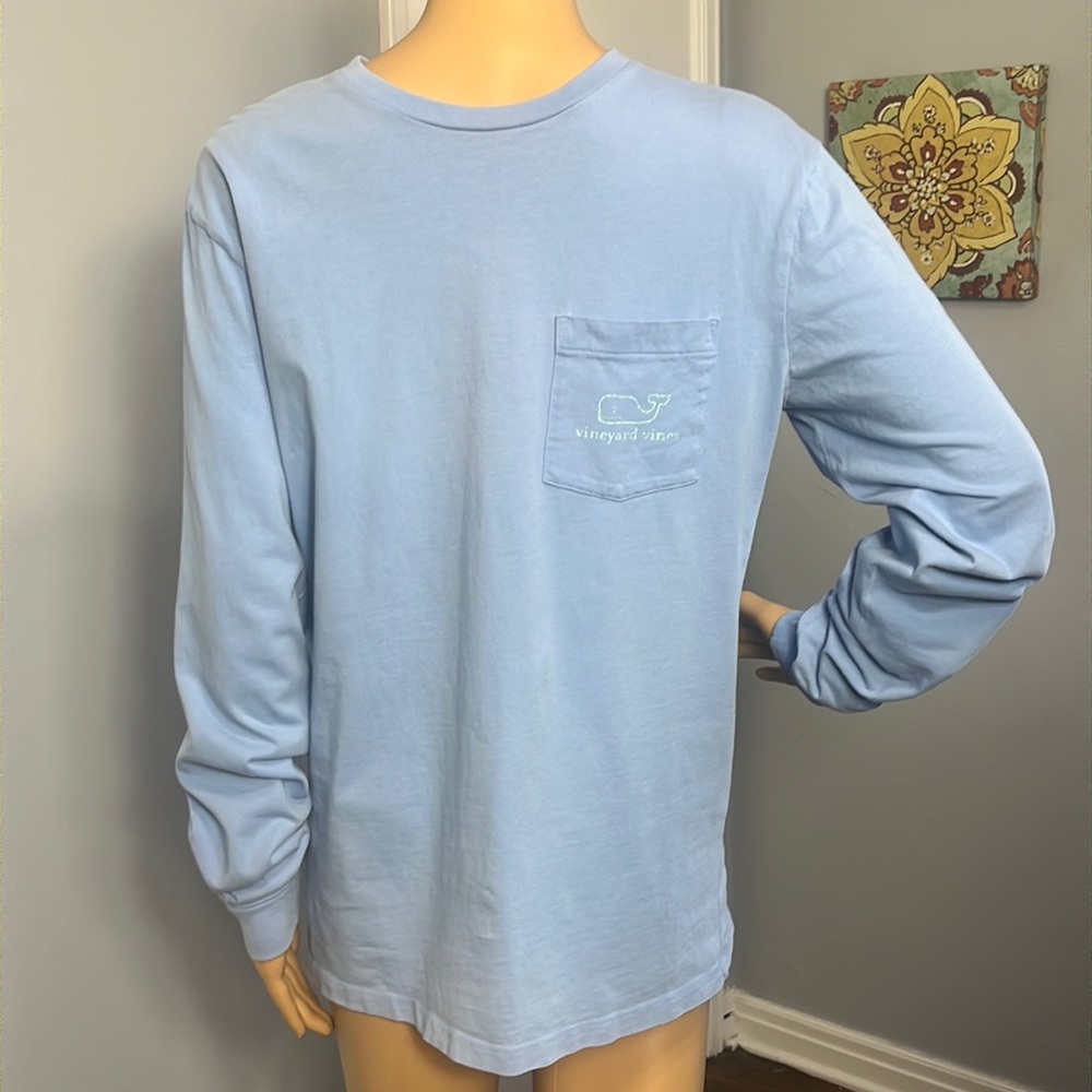 Vineyard Vines Long Sleeve Soft tri-logo Sky Blue Tee